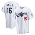 Los Angeles Dodgers #16 Will Smith White HeidiMiller 2026 Gold Collection Stadium Jersey