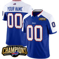 Custom B.Bills Active Player Blue White HeidiMiller 2023 F.U.S.E. AFC East Champions Ptach Stitched Jersey