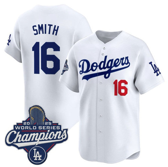 Los Angeles Dodgers #16 Will Smith White HeidiMiller 2025 Champions Stitched Jersey