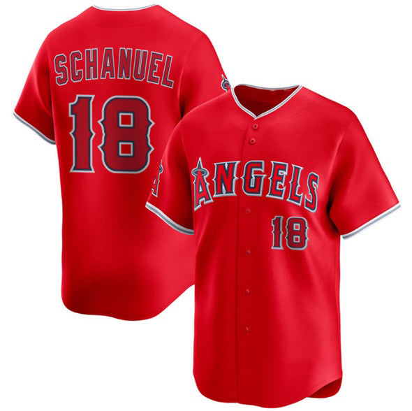 Los Angeles Angels #18 Nolan Schanuel Red HeidiMiller 2 Alternate Limited Stitched Jersey