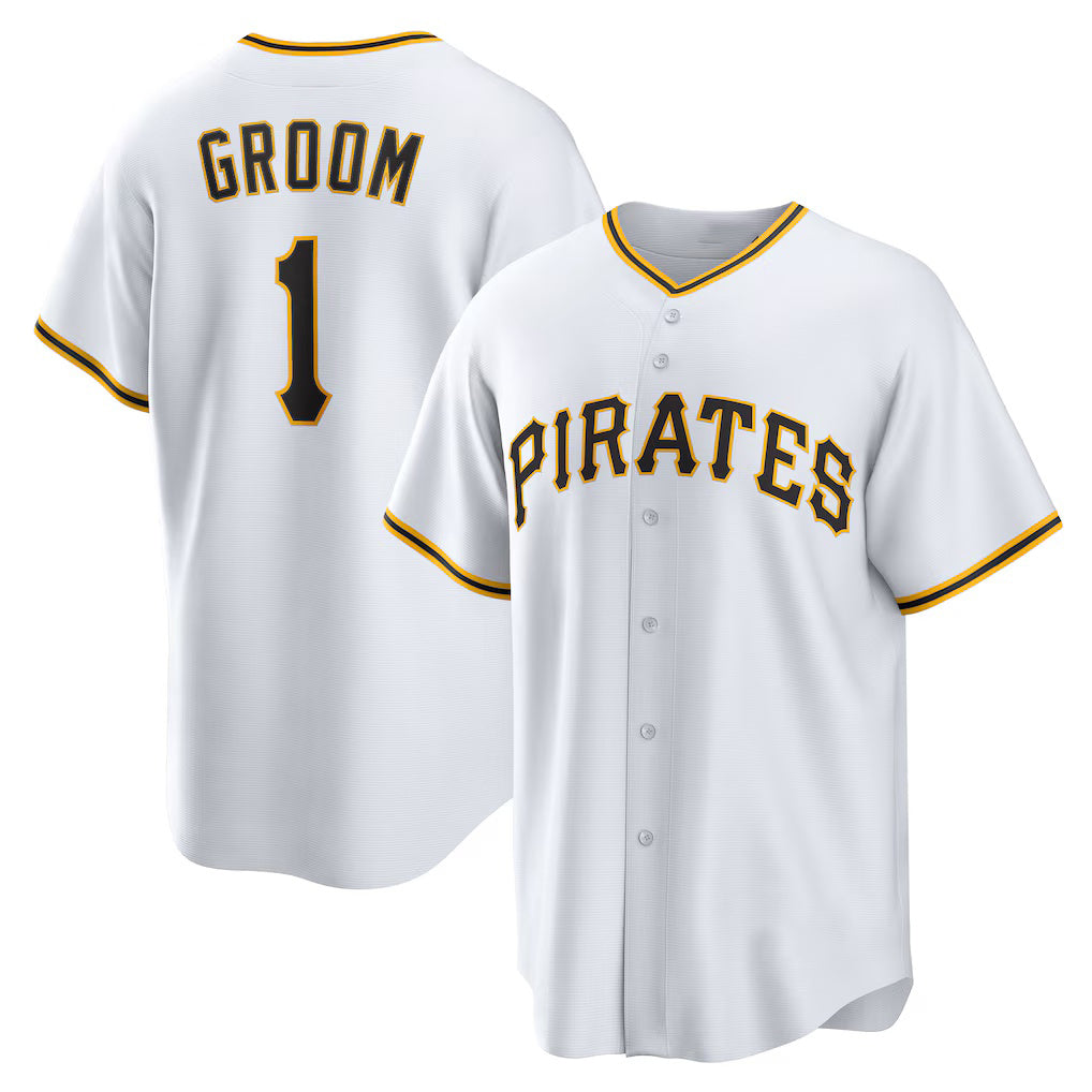 Pittsburgh Pirates #1 Groom Home White HeidiMiller Replica Jersey