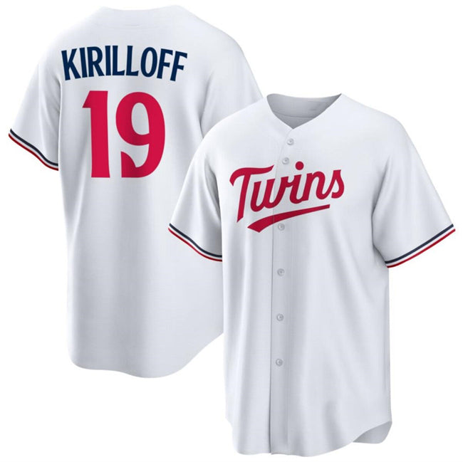 Minnesota Twins #19 Alex Kirilloff White HeidiMiller Cool Base Stitched Jerseys