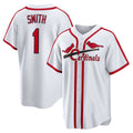 St. Louis Cardinals #1 Ozzie Smith White HeidiMiller Home Cooperstown Collection Player Jersey