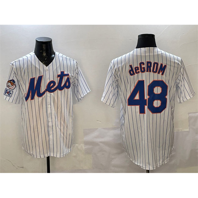 New York Mets #48 Jacob DeGrom White HeidiMiller 2025 Spring Training Cool Base Stitched Jersey