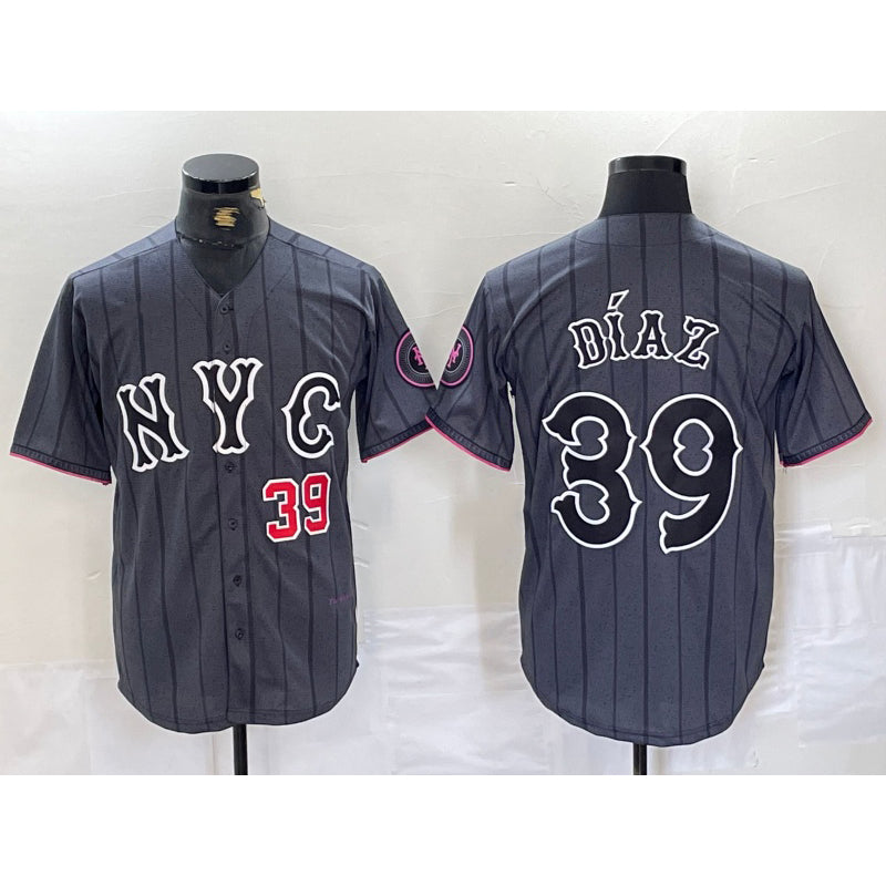 New York Mets #39 Edwin Diaz Gray HeidiMiller 2024 City Connect Cool Base Jerseys