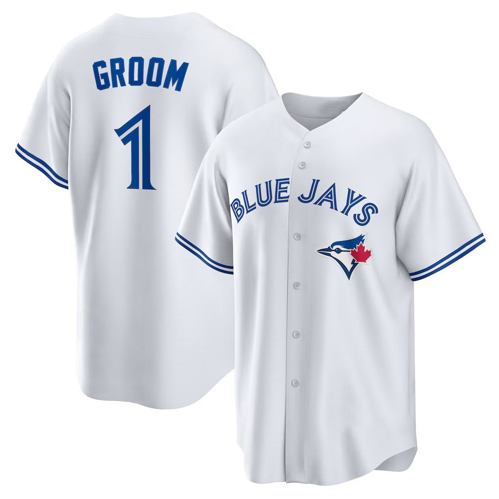 Toronto Blue Jays #1 Groom White HeidiMiller Home Replica Jersey