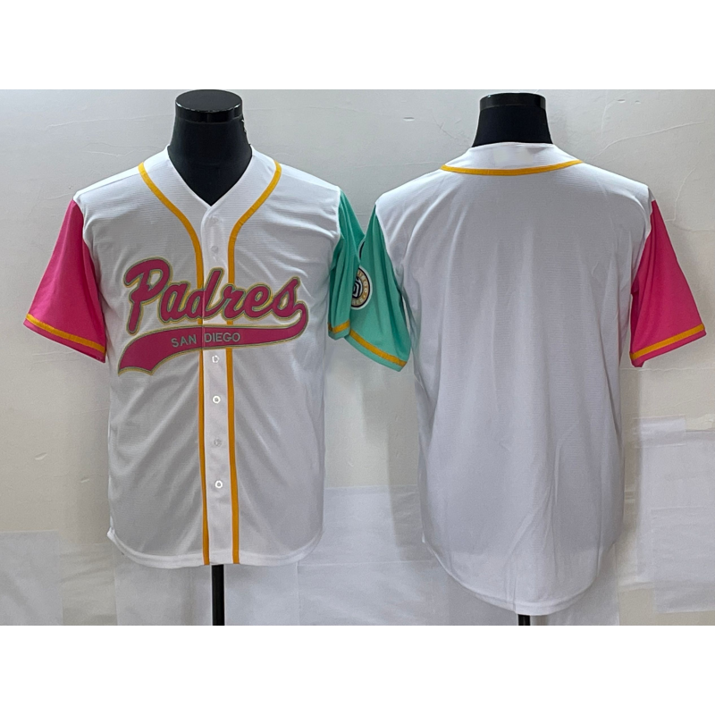 San Diego Padres Blank White HeidiMiller NEW 2023 City Connect Cool Base Stitched Jersey
