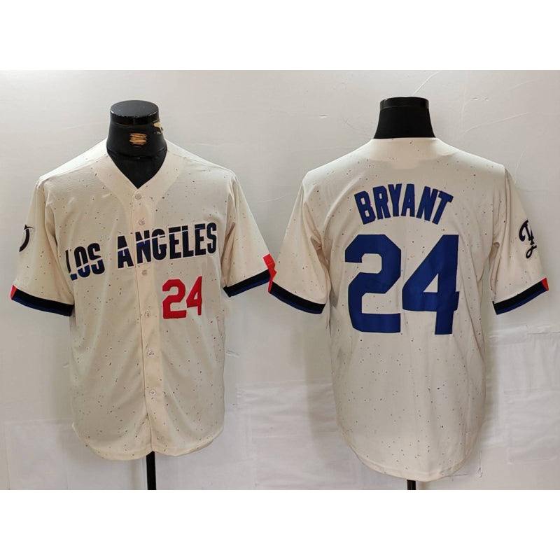 Los Angeles Dodgers #24 Kobe Bryant Number Cream HeidiMiller 2024 City Connect Limited Stitched Jersey 2