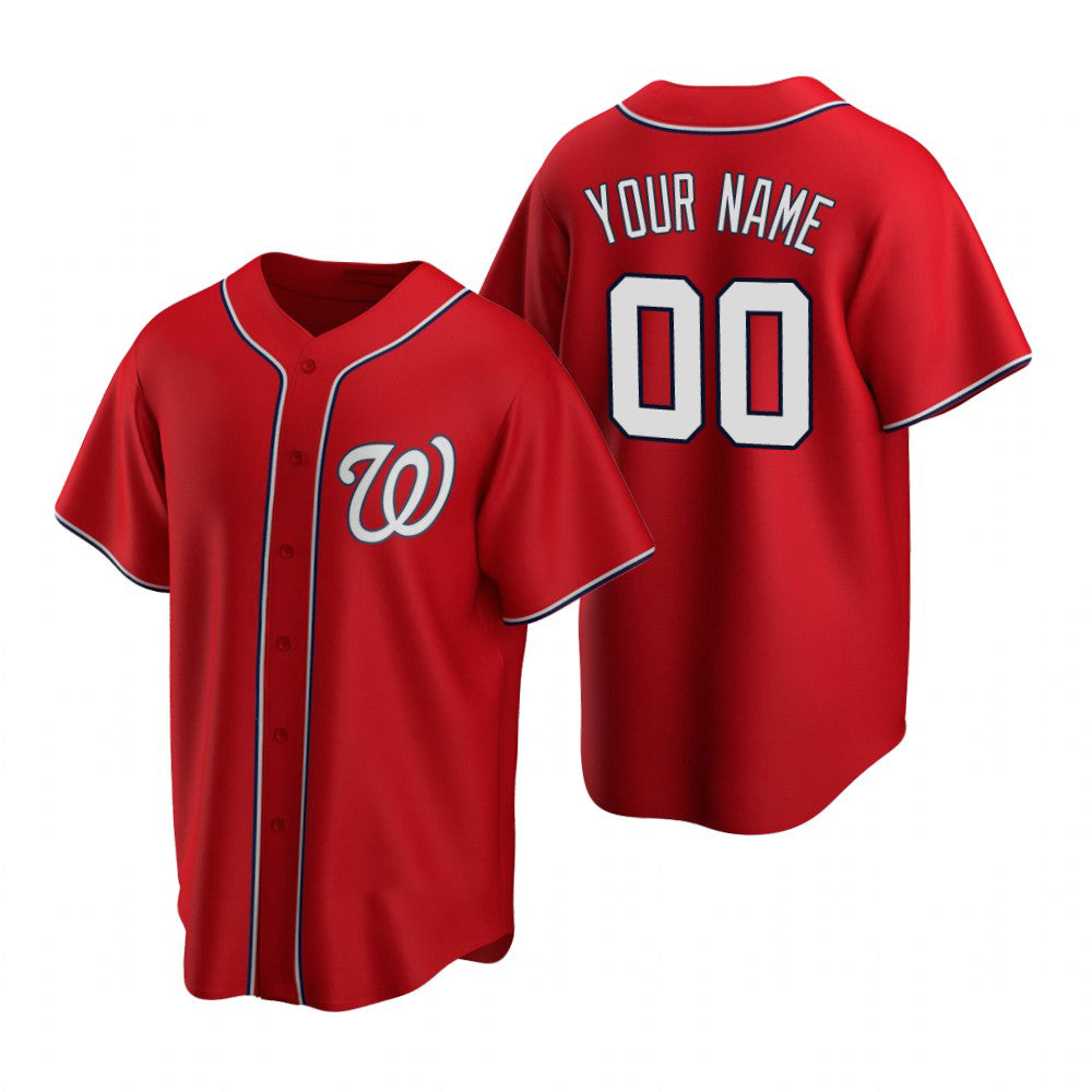 Custom Washington Nationals Red HeidiMiller Stitched Cool Base Jersey