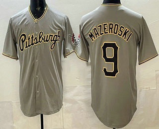 Pittsburgh Pirates #9 Bill Mazeroski Grey HeidiMiller Limited Jersey