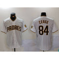 San Diego Padres #84 Dylan Cease White HeidiMiller Team Logo Stitched Cool Base Jersey