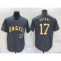 Los Angeles Angels #17 Shohei Ohtani Number Grey HeidiMiller 2022 All Star Stitched Cool Base Jersey