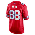 B.Bills #88 Dawson Knox Red HeidiMiller Alternate Game Jersey