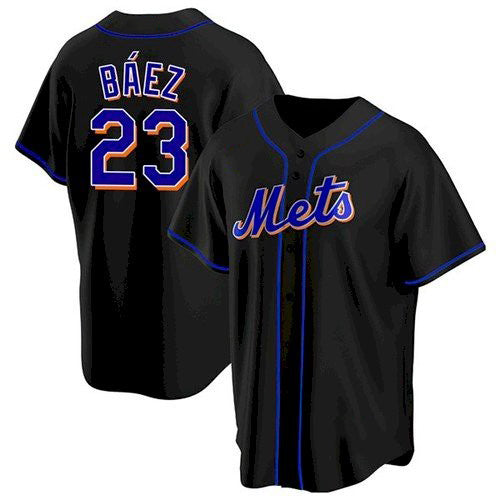 New York Mets #23 Javier Baez Black HeidiMiller Replica Jersey