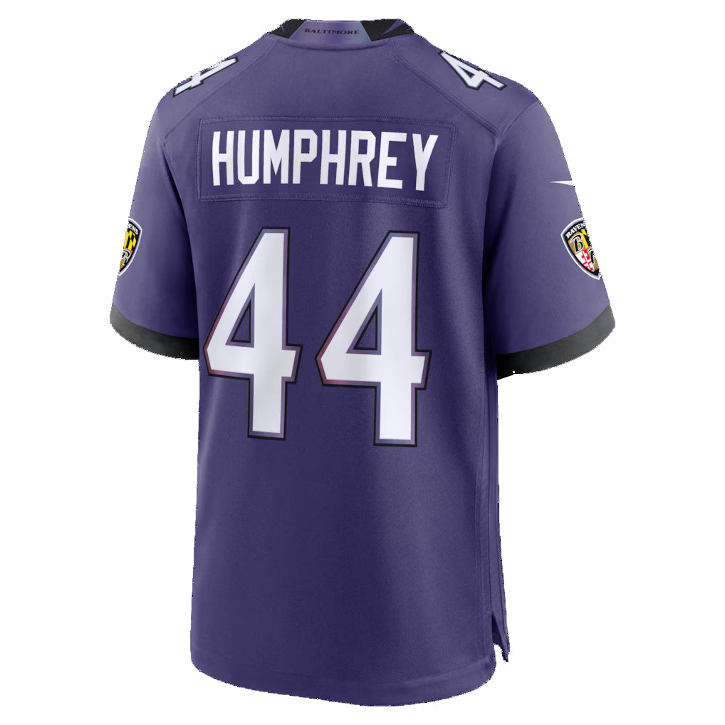 B.Ravens #44 Marlon Humphrey Purple HeidiMiller Team Game Jersey
