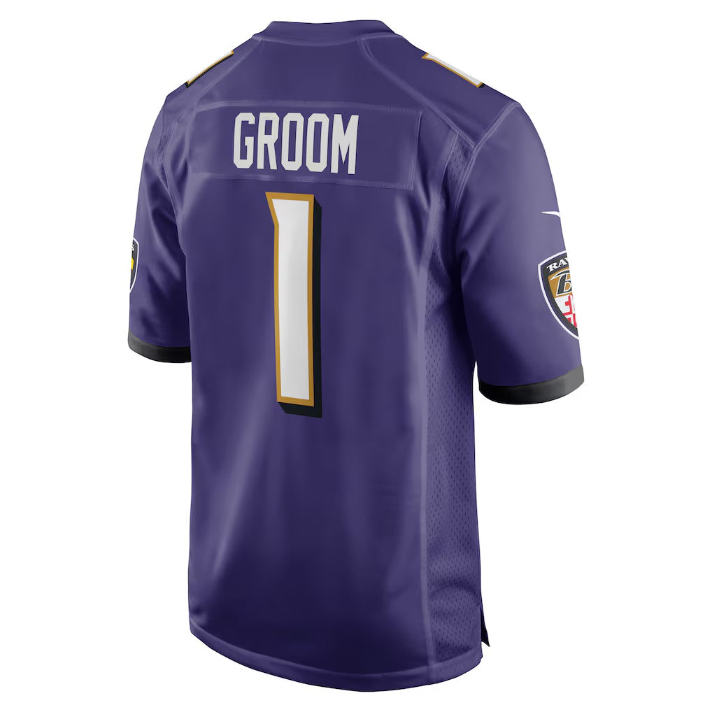 B.Ravens Number #1 Groom Purple HeidiMiller Game Jersey