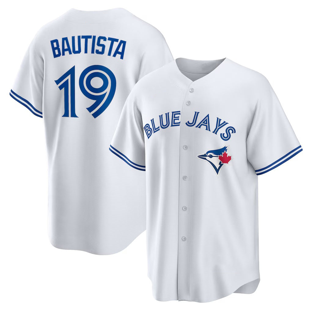 Toronto Blue Jays #19 Jose Bautista White HeidiMiller Home Retired Player Replica Jersey