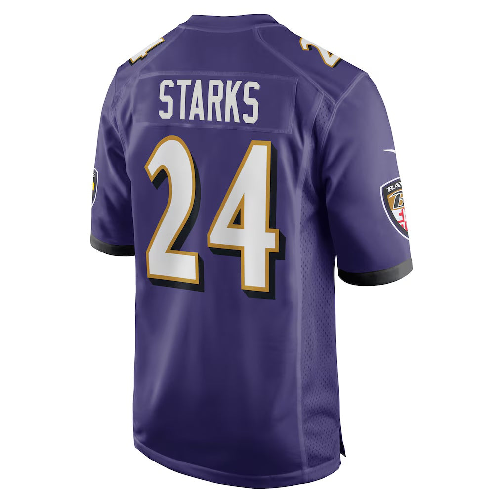 B.Ravens #24 Malaki Starks Purple HeidiMiller 2025 Draft First Round Pick Game Jersey