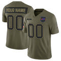 Custom B.Bills Active Player Olive HeidiMiller 2025 Salute to Service Limited Stitched Jersey