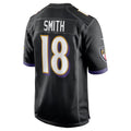 B.Ravens #18 Roquan Smith Black HeidiMiller Alternate Game Jersey