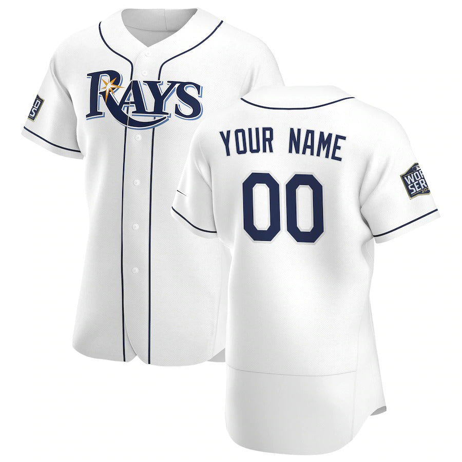 Custom Tampa Bay Rays White HeidiMiller Home 2020 World Series Bound Authentic Player Jersey