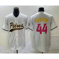 San Diego Padres #44 Joe Musgrove White HeidiMiller Pinstripe 2023 City Connect Cool Base Stitched Jersey