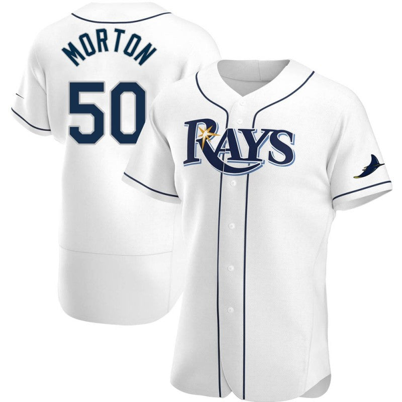 Tampa Bay Rays #50 Charlie Morton White HeidiMiller Home Jersey