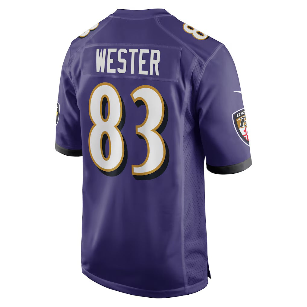 B.Ravens #83 LaJohntay Wester Purple HeidiMiller Team Game Jersey