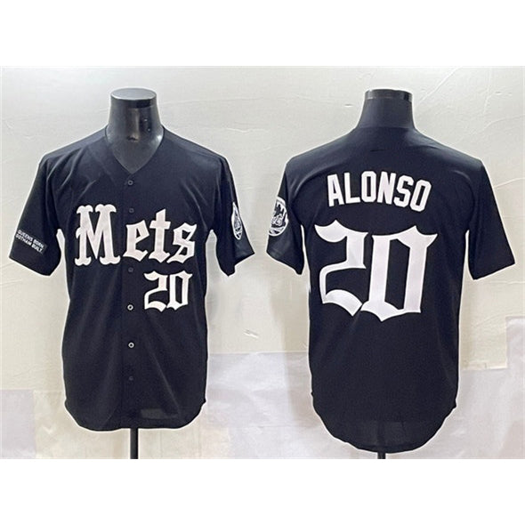 New York Mets #20 Pete Alonso Black HeidiMiller 'Gotham Gothic Edition' Vapor Premier Limited Stitched Jersey