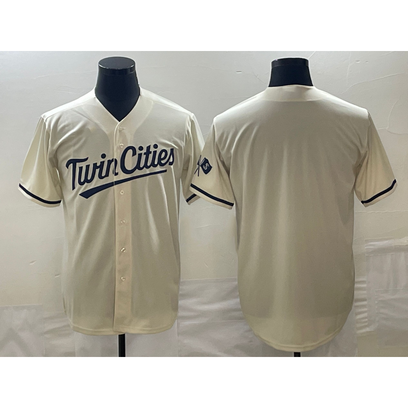 Minnesota Twins Blank Cream HeidiMiller Cool Base Stitched Jersey