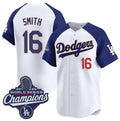 Los Angeles Dodgers #16 Will Smith White Blue HeidiMiller 2025 Champions Stitched Jersey