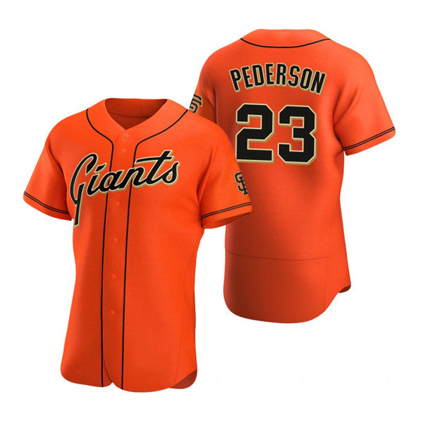 San Francisco Giants #23 Joc Pederson Orange HeidiMiller Flex Base Stitched Jersey