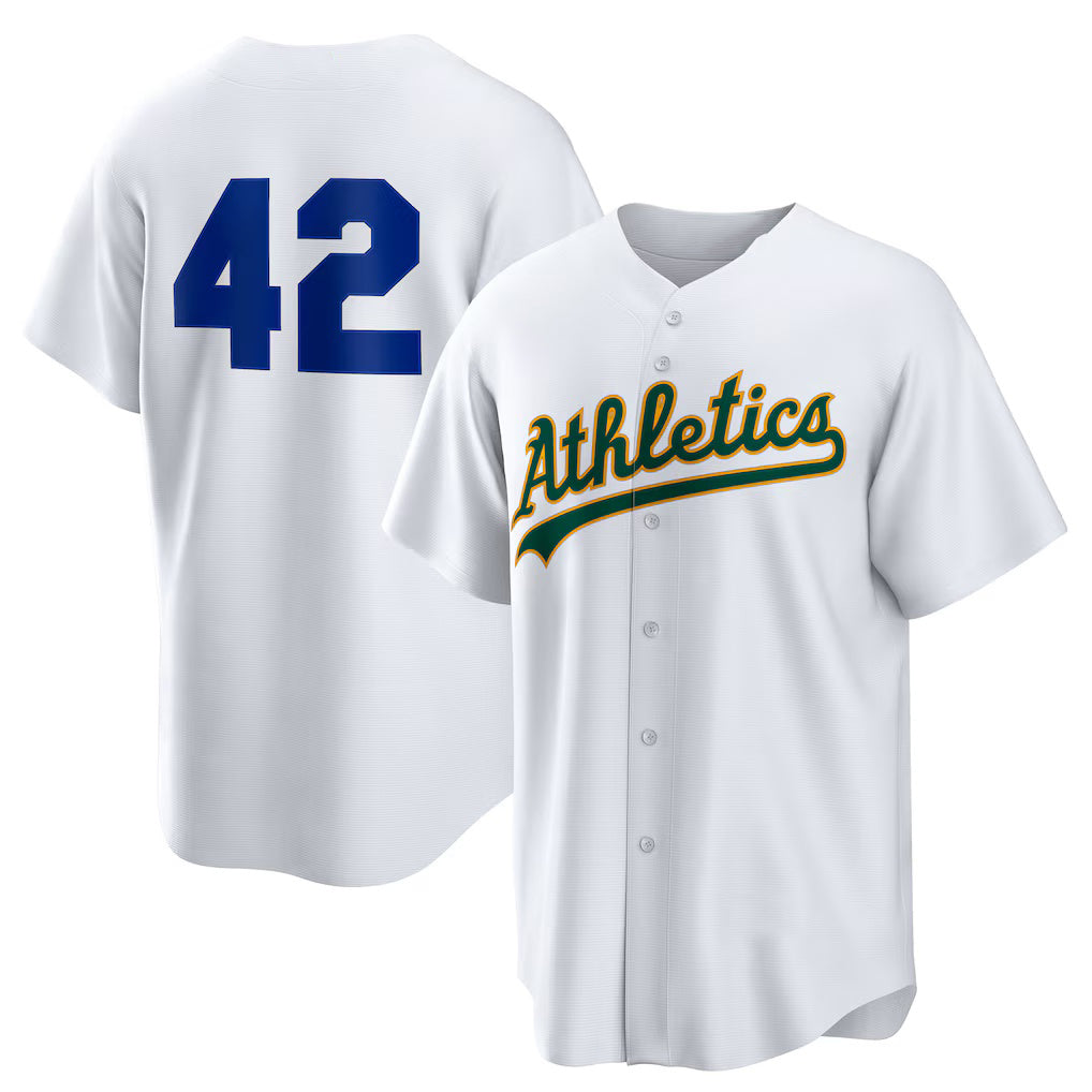 Oakland Athletics #42 Jackie Robinson White HeidiMiller Home 2025 Day Replica Jersey