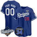 Custom Los Angeles Dodgers Active Player Royal HeidiMiller 2025 World Series With No.34 Patch Limited Stitched Jersey