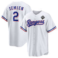 Texas Rangers #2 Marcus Semien 2023 White HeidiMiller World Series Stitched Jersey