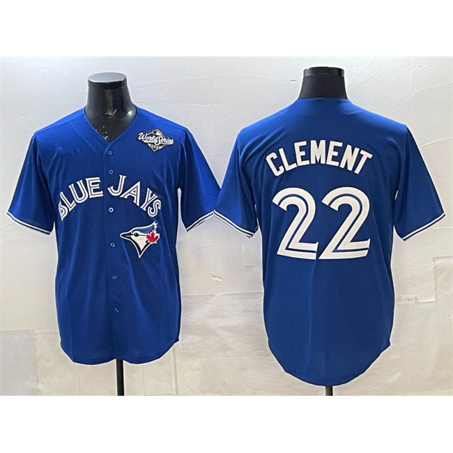 Toronto Blue Jays #22 Ernie Clement Blue HeidiMiller 2025 World Series Cool Base Stitched Jersey