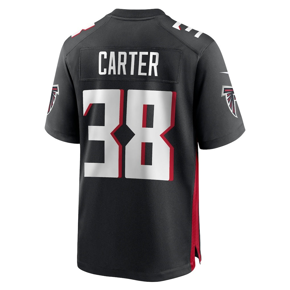 A.Falcons #38 Nathan Carter Black HeidiMiller Team Game Jersey