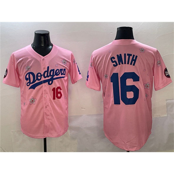 Los Angeles Dodgers #16 Will Smith Pink HeidiMiller 2025 Tokyo Series Limited Stitched Jersey