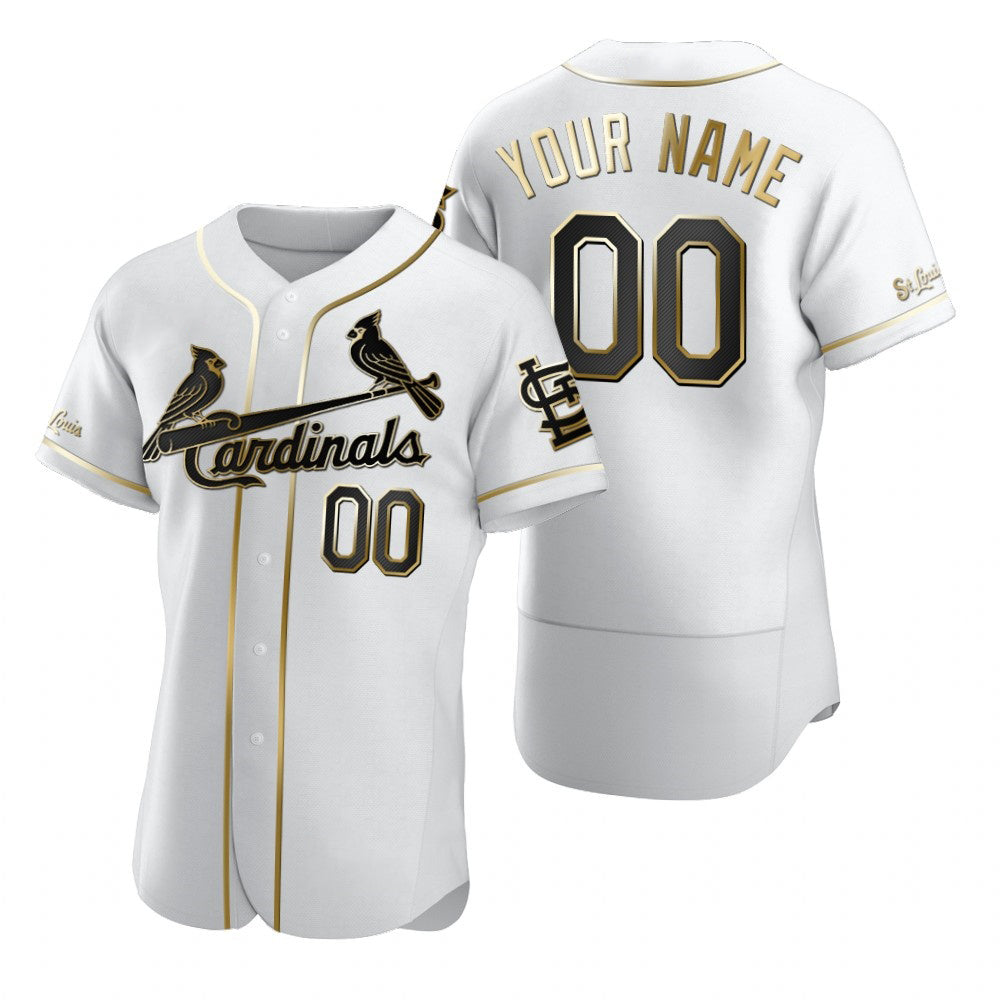 Custom St. Louis Cardinals White HeidiMiller Stitched Flex Base Golden Edition Jersey