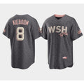 Washington Nationals #8 Carter Kieboom 2022 Grey HeidiMiller City Connect Cherry Blossom Cool Base Stitched Jersey