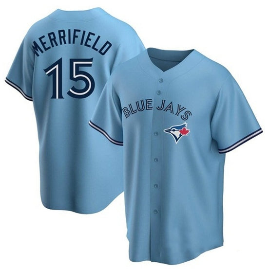 Toronto Blue Jays #15 Whit Merrifield Light Blue HeidiMiller Stitched Cool Base Jersey