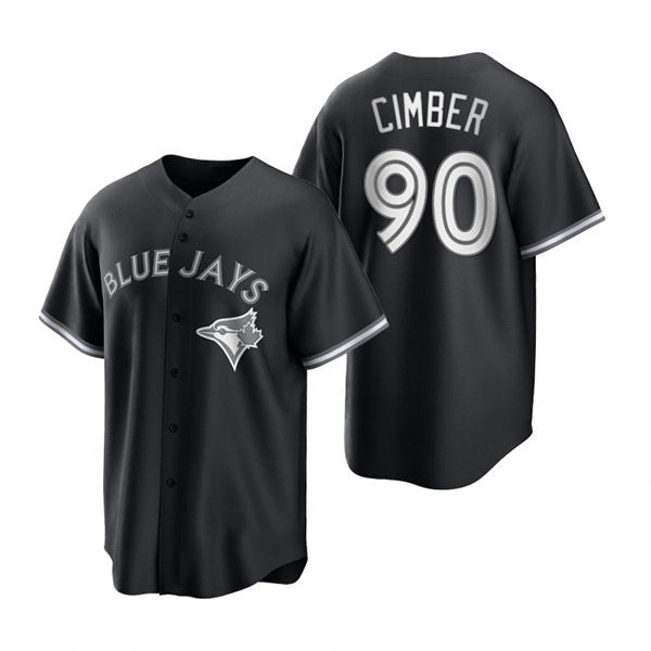 Toronto Blue Jays #90 Adam Cimber Black White HeidiMiller Collection Jersey