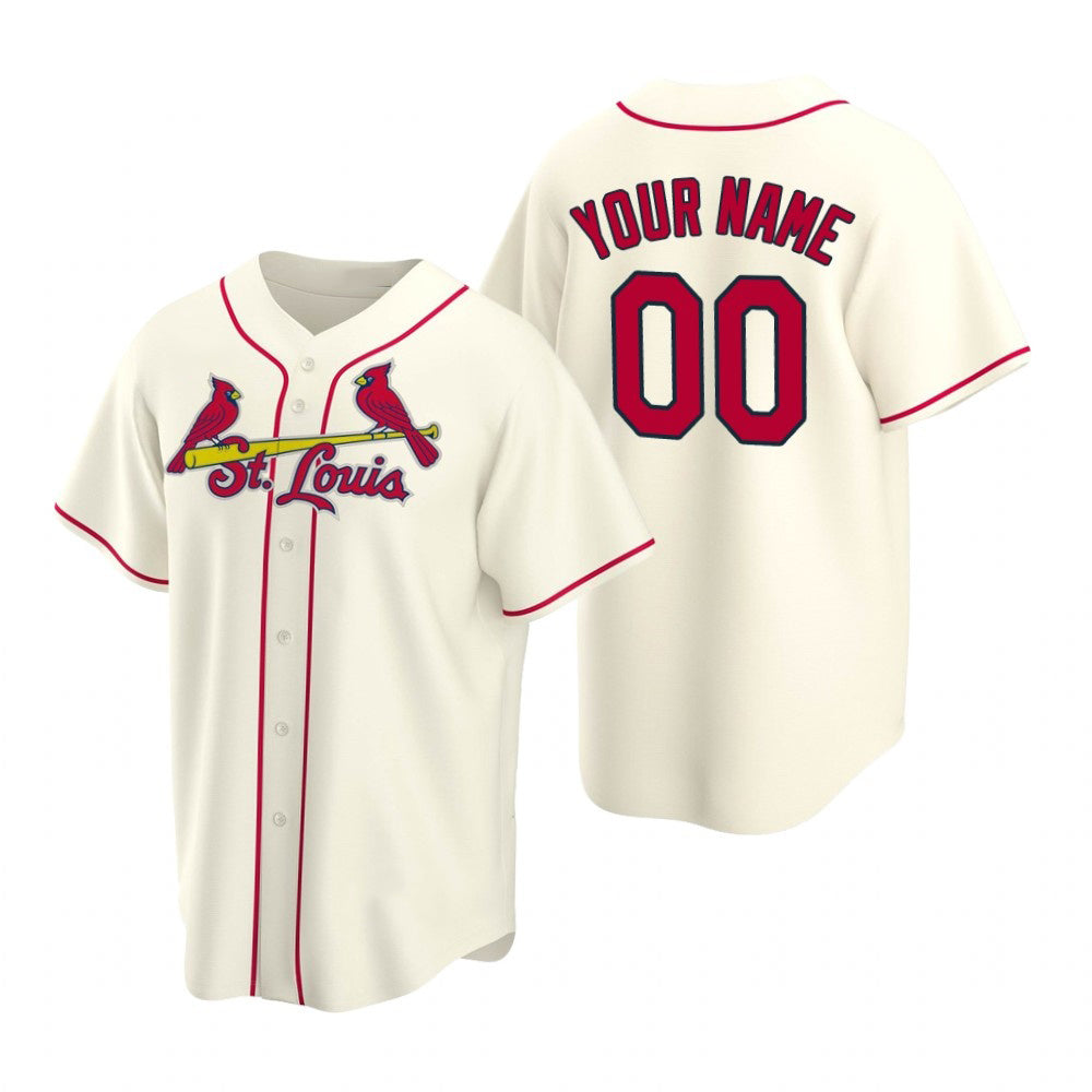 Custom St. Louis Cardinals Cream HeidiMiller Stitched Cool Base Jersey
