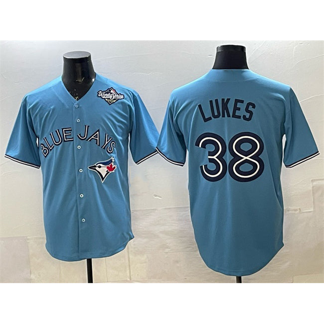 Toronto Blue Jays #38 Nathan Lukes Blue HeidiMiller 2025 World Series Cool Base Stitched Jersey