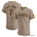 San Diego Padres #7 Ha Seong Kim White HeidiMiller Stitched Cool Base Brown Jersey