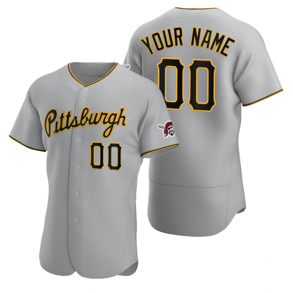 Custom Pittsburgh Pirates Gray HeidiMiller Stitched Flex Base 2020 Road Jersey