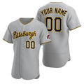 Custom Pittsburgh Pirates Gray HeidiMiller Stitched Flex Base 2020 Road Jersey
