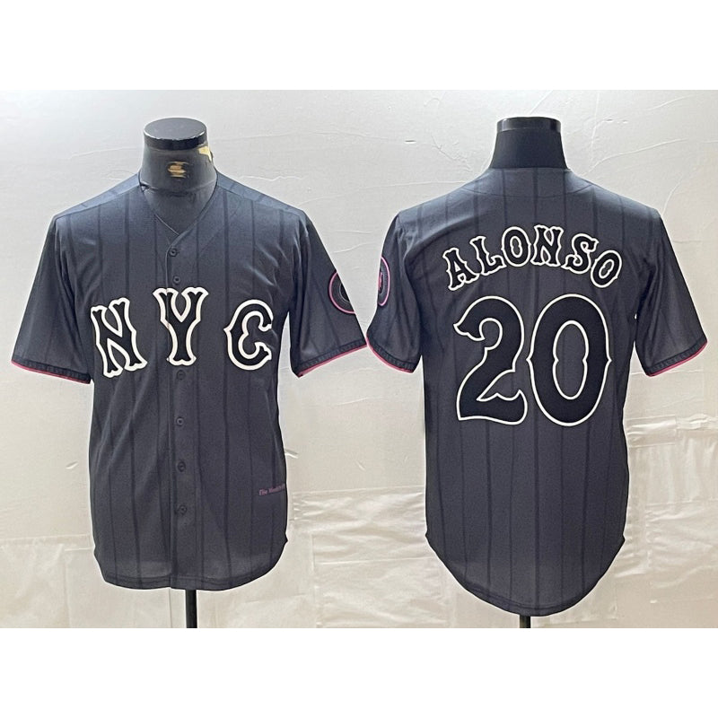 New York Mets #20 Pete Alonso Grey HeidiMiller 2024 City Connect Cool Base Stitched Jersey