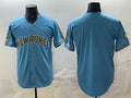Milwaukee Brewers Blank Blue HeidiMiller With Home & Bob Uecker Patch Stitched Jersey