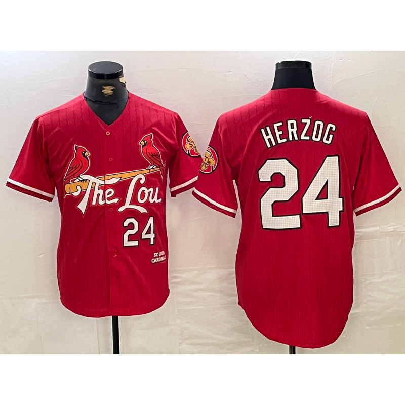 St. Louis Cardinals #24 Whitey Herzog Red HeidiMiller 2024 City Connect Limited Stitched Jersey